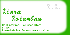 klara kolumban business card